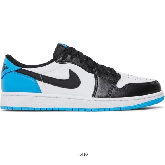 Jordan 1 Retro Low OG Black Dark Powder Blue - Picture 2 of 12